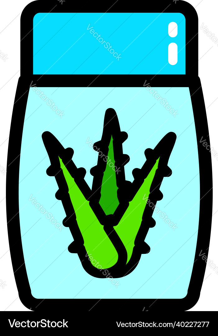 Aloe vera simple color linear icon Vector Image