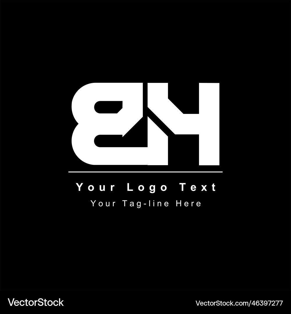 BH or HB Initial Logo Symbol Vector Image