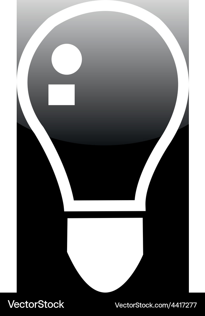 Black button icons - lightbulb icon on a web Vector Image