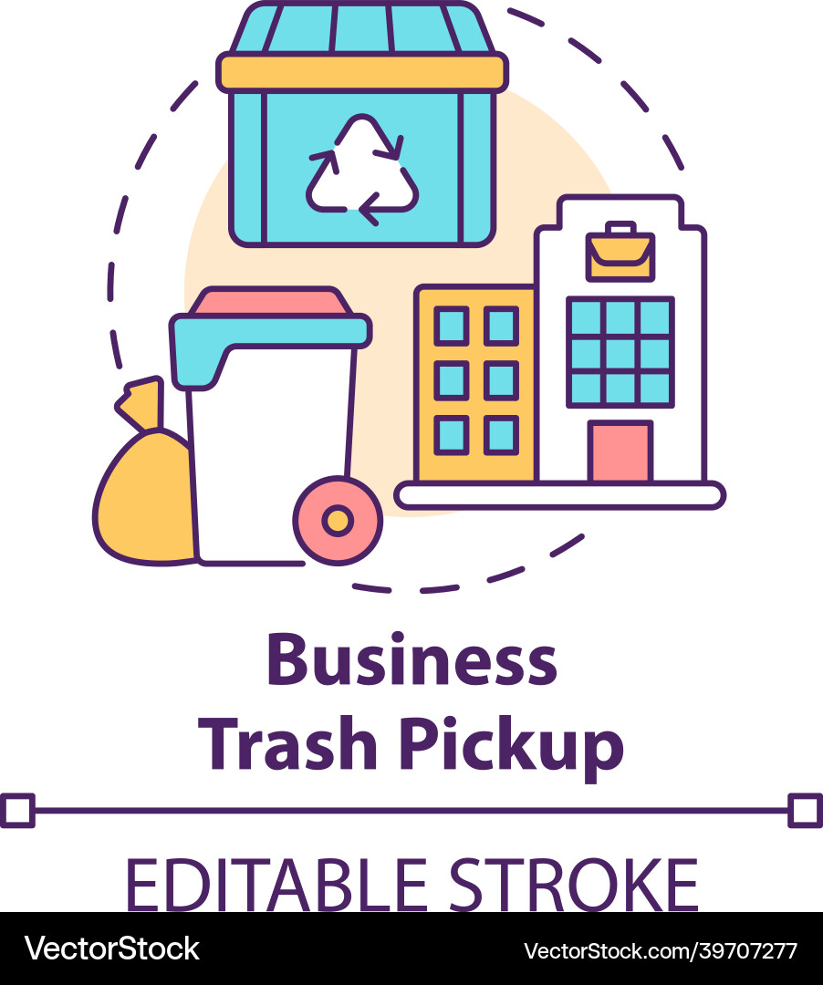 Business trash pickup concept icon vector image