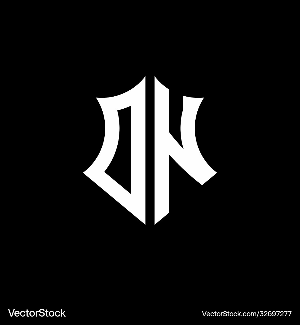 Dn monogram logo with a sharp shield style Vector Image