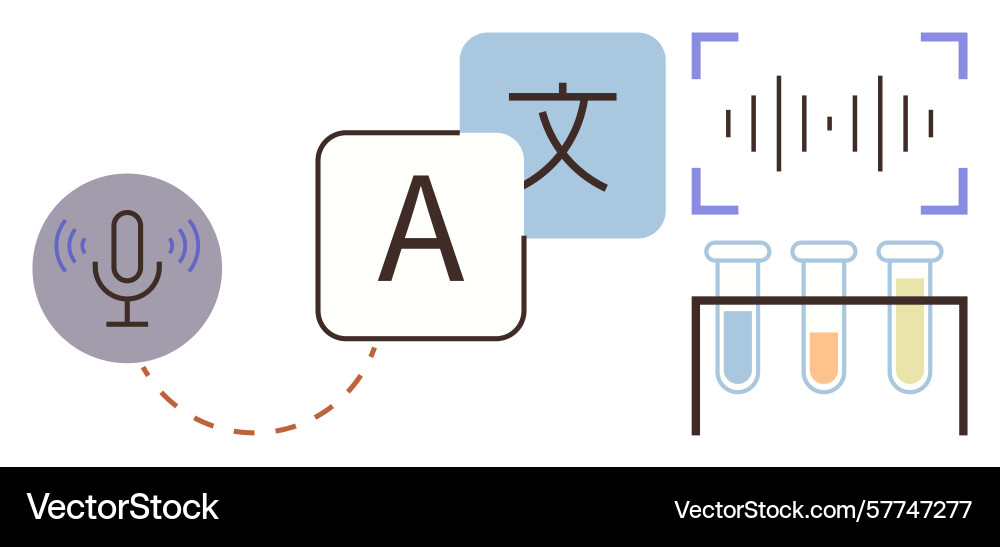 Language translation and sound processing Language translation and sound processing Vector Image