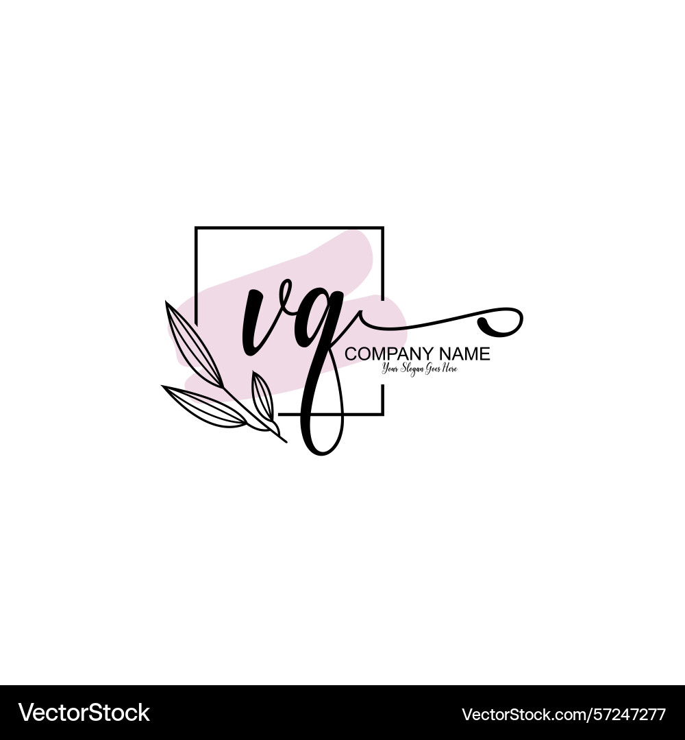 Modern botanical vq initial logo collection Vector Image