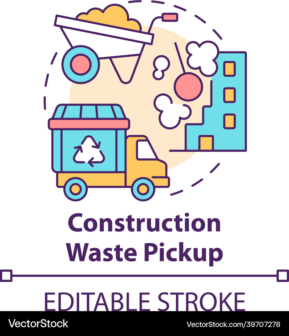 Construction waste pickup concept icon Construction waste pickup concept icon vector image