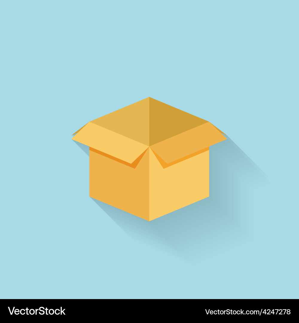 Flat box icon for web vector image