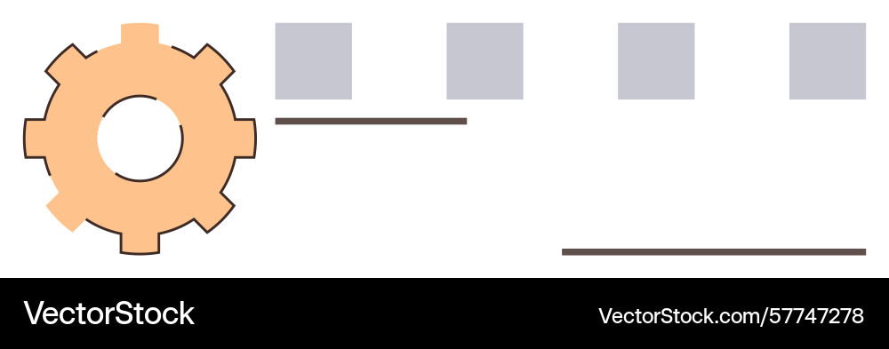 Gear mechanism with sequential steps for workflow Gear mechanism with sequential steps for workflow vector image