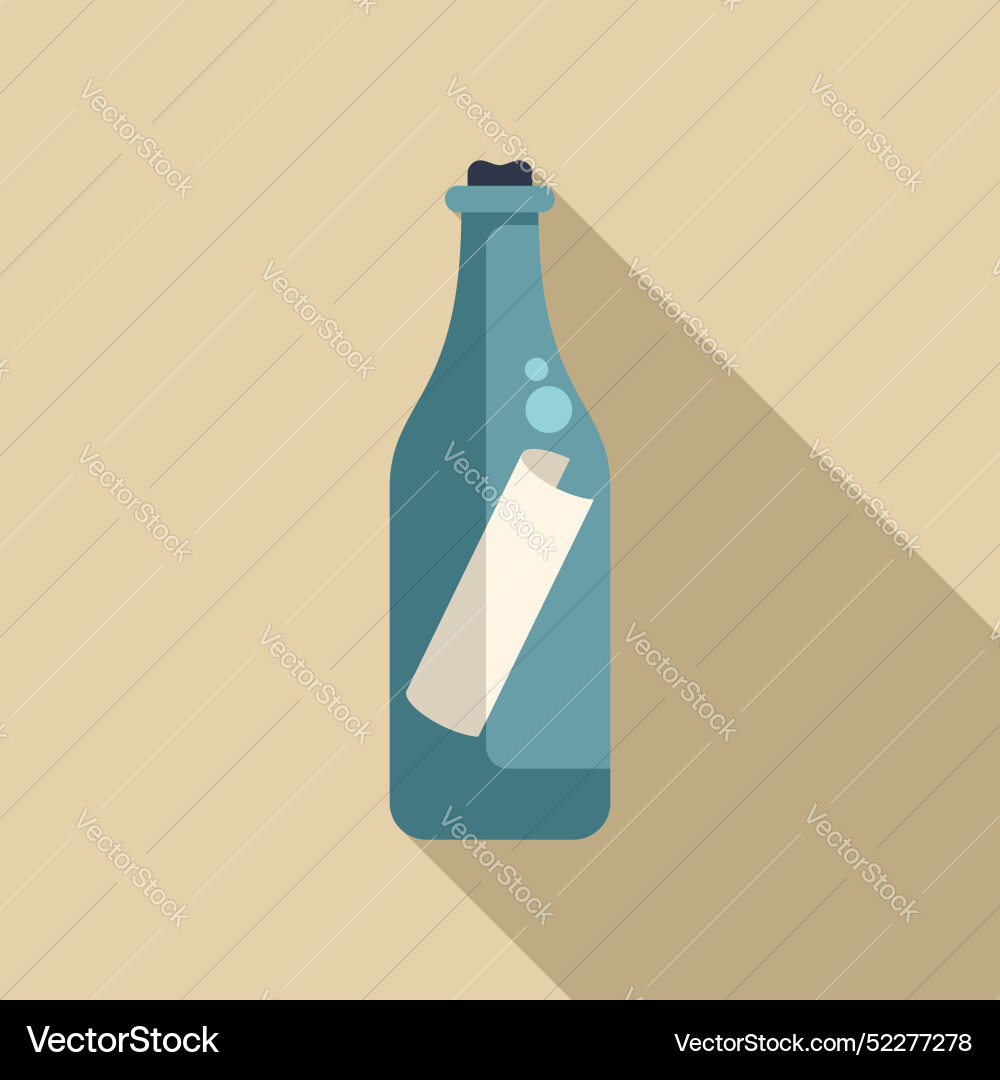 Glass bottle containing message is floating Glass bottle containing message is floating vector image