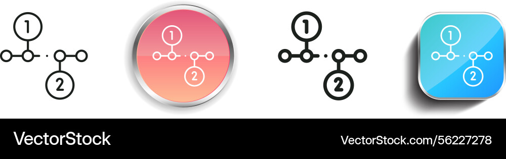Line chart icon thin linear regular and button vector image