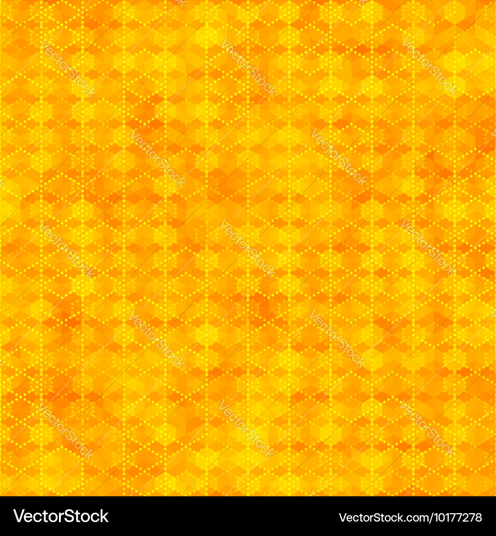 Orange seamless pattern with hexagon shapes vector image