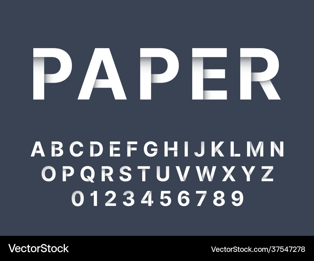 Origami font white folded paper latin letters Origami font white folded paper latin letters vector image