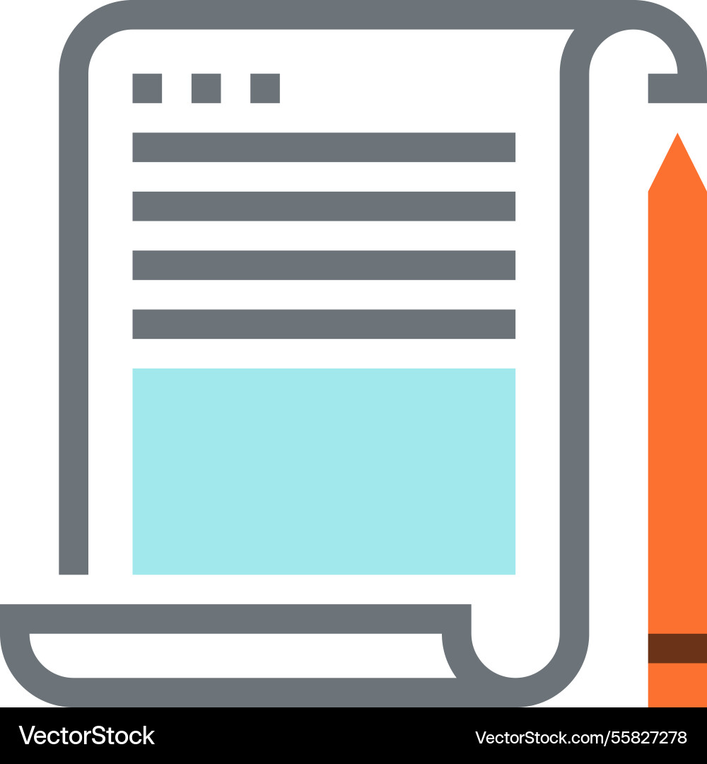 Scroll flat line web icon concept vector image