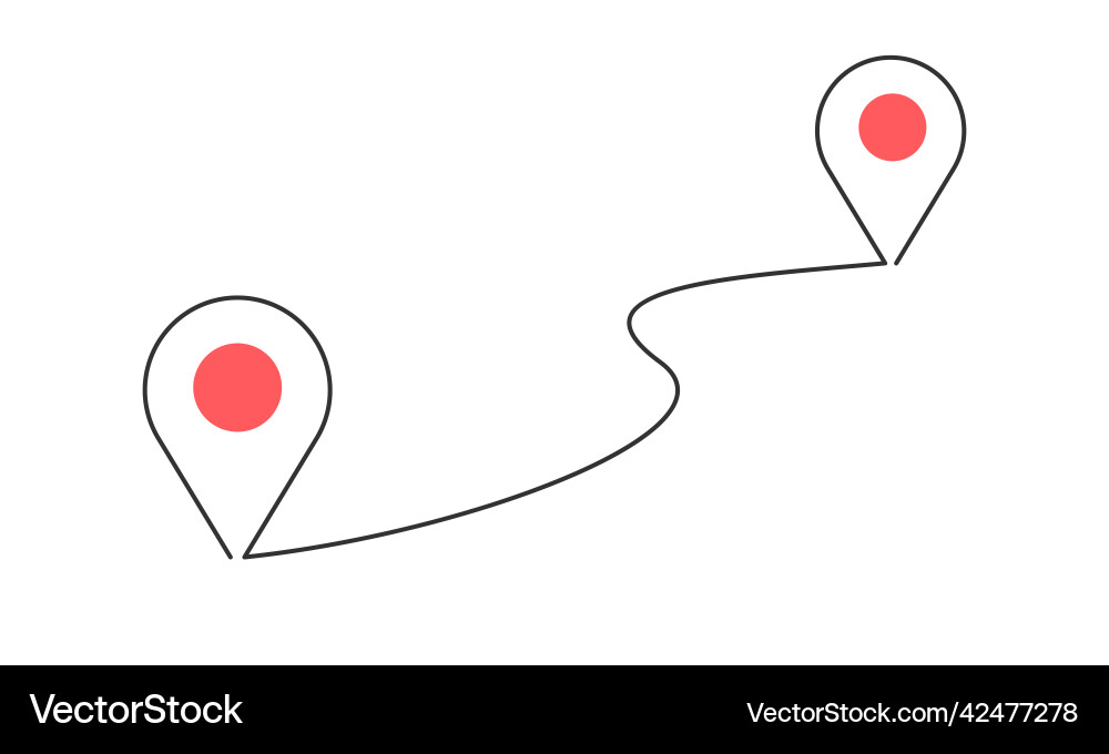 Single Line Pointer Karte anzeigen vektorbild