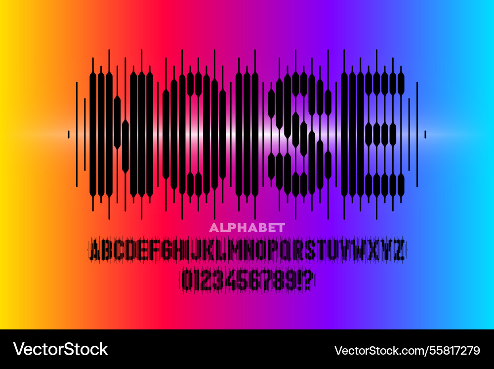 Abstract Sound Wave Font vector image