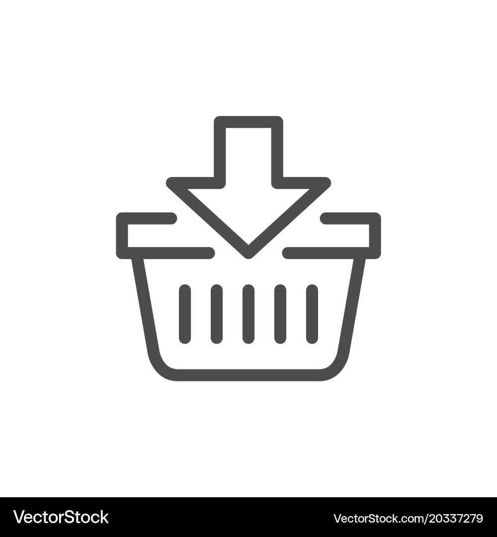 Add to cart line icon vector image