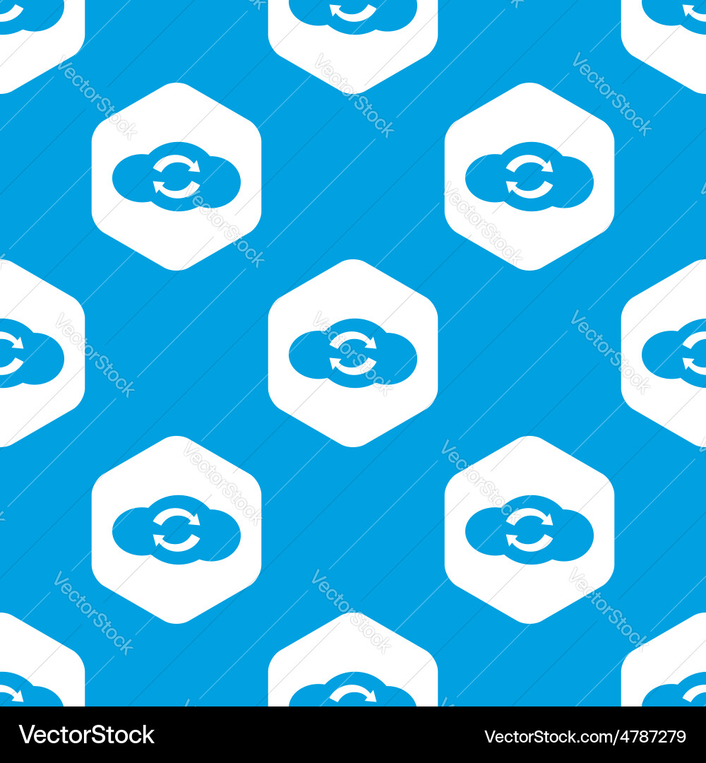 Cloud exchange hexagon pattern vector image