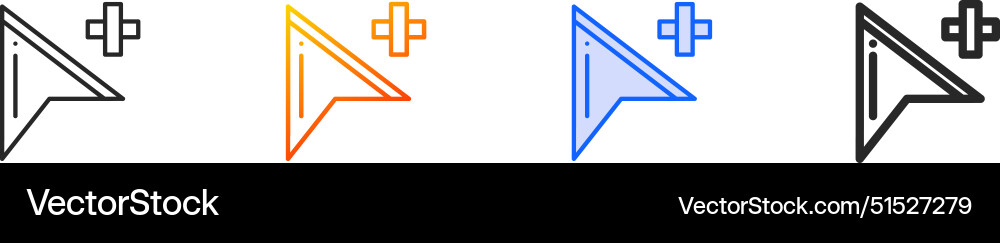 Cursor iconthin linear gradient blue stroke Vector Image