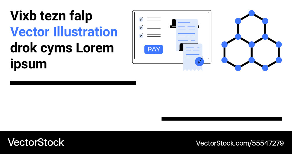 Digital payment processing and molecular structure Vector Image