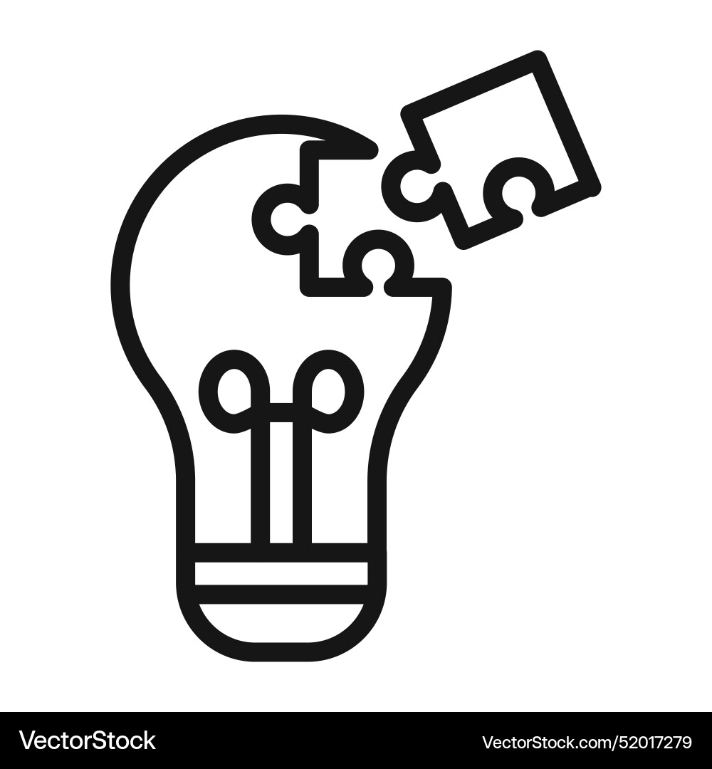Problem solving skills icon black line art Problem solving skills icon black line art Vector Image