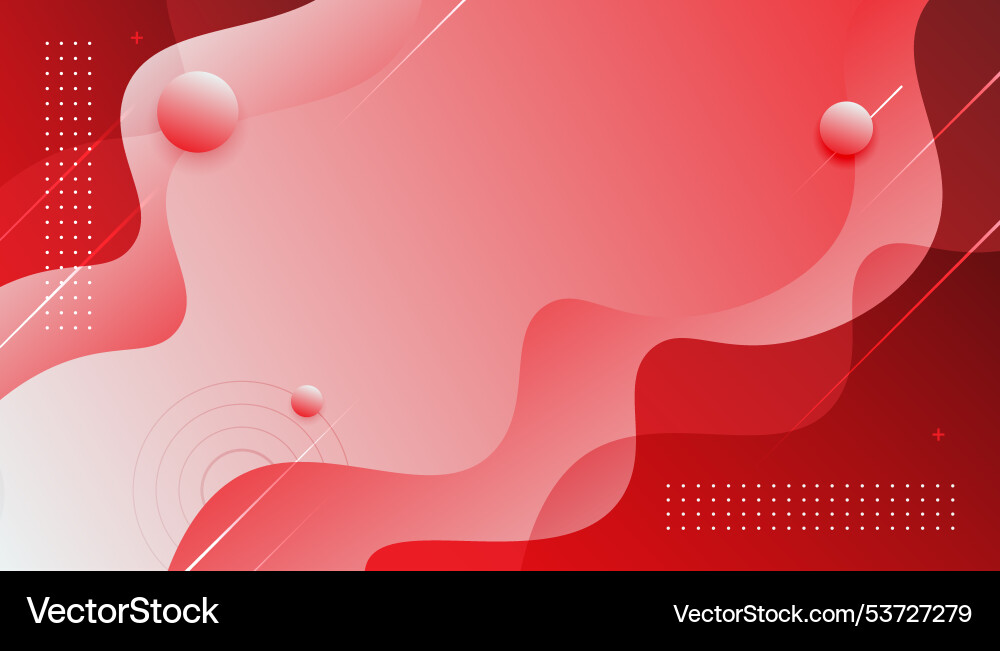 Red background with fluid gradient wavy shapes Red background with fluid gradient wavy shapes Vector Image