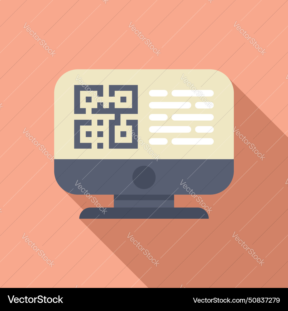 Scan qr code icon flat access computer Scan qr code icon flat access computer vector image