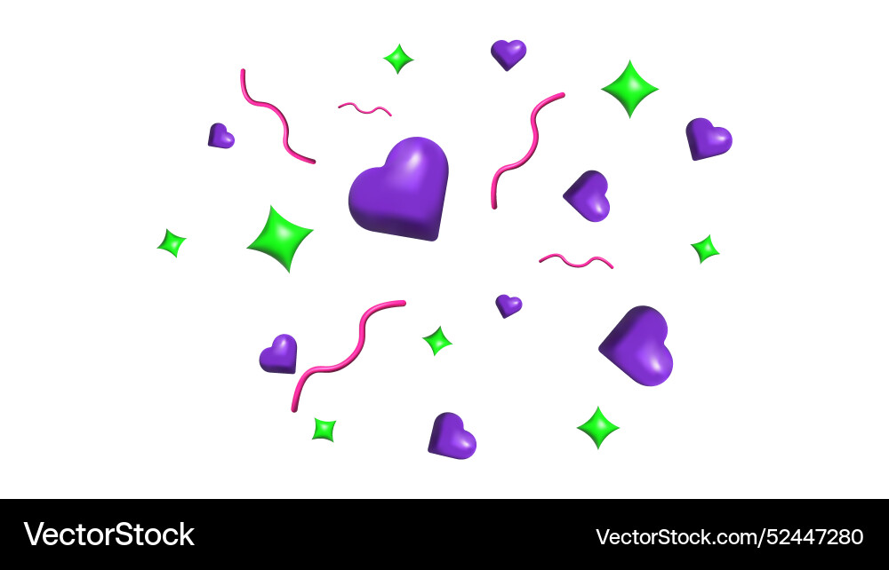 3d confetti firecracker ribbon paper element set 3d confetti firecracker ribbon paper element set Vector Image
