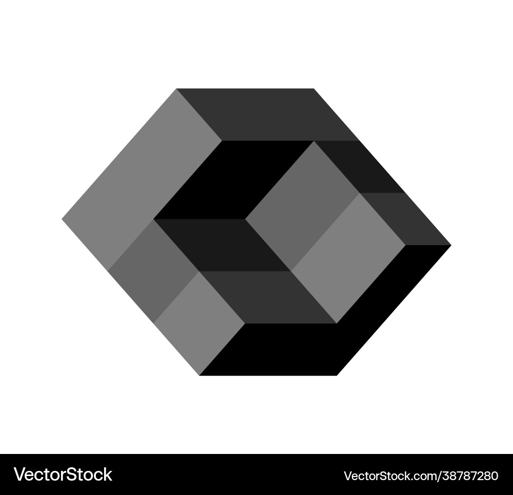 Abstract cubic isometric logo object can be used Vector Image
