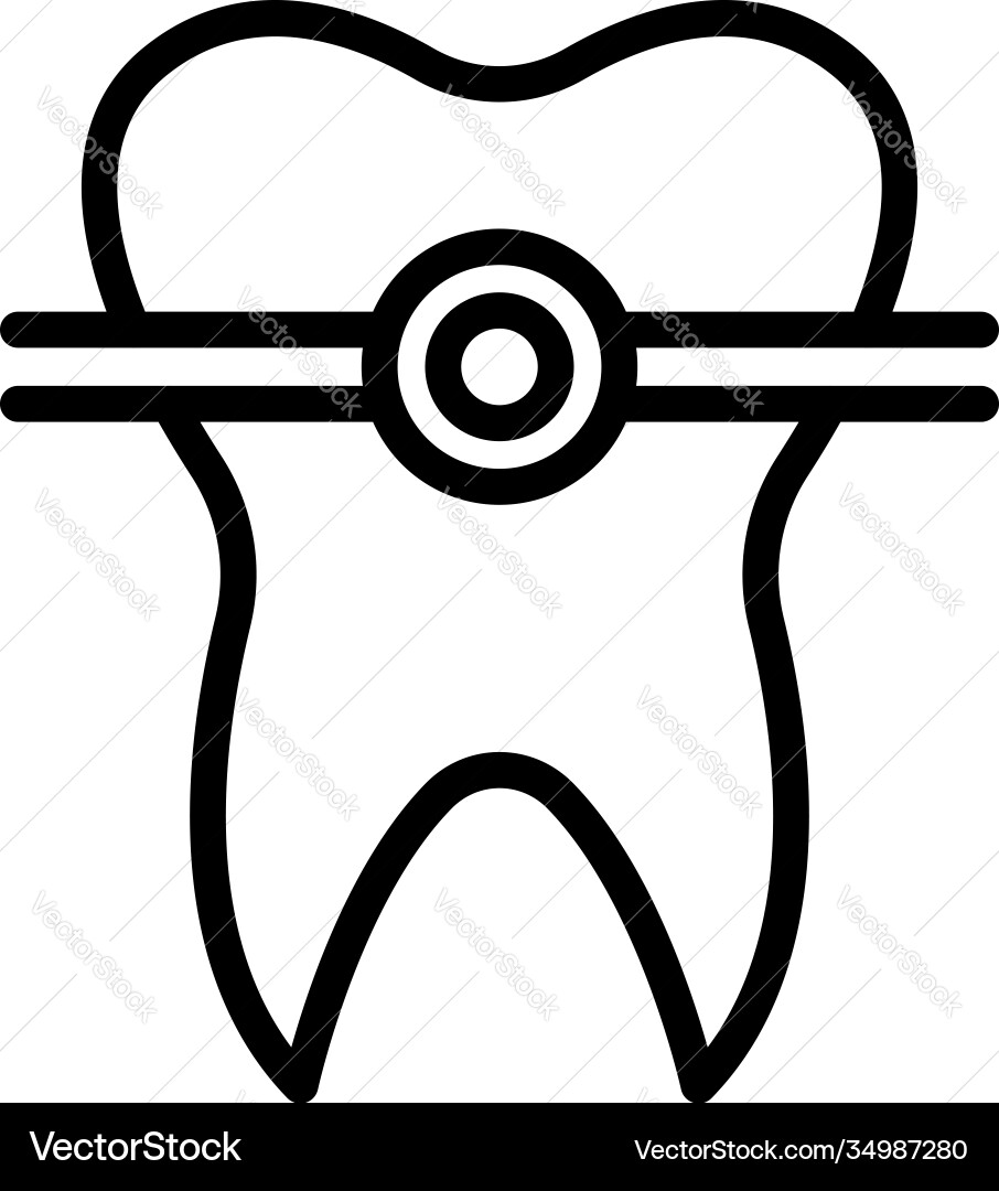 Alignment tooth icon outline style Vector Image