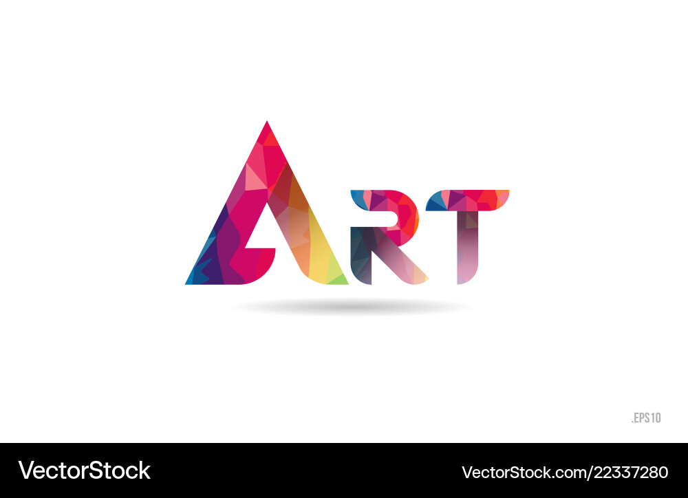 Art colored rainbow word text suitable for logo Vector Image