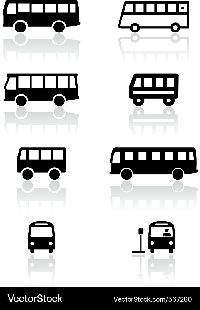 Bus & Van Symbol Collection Vector Image