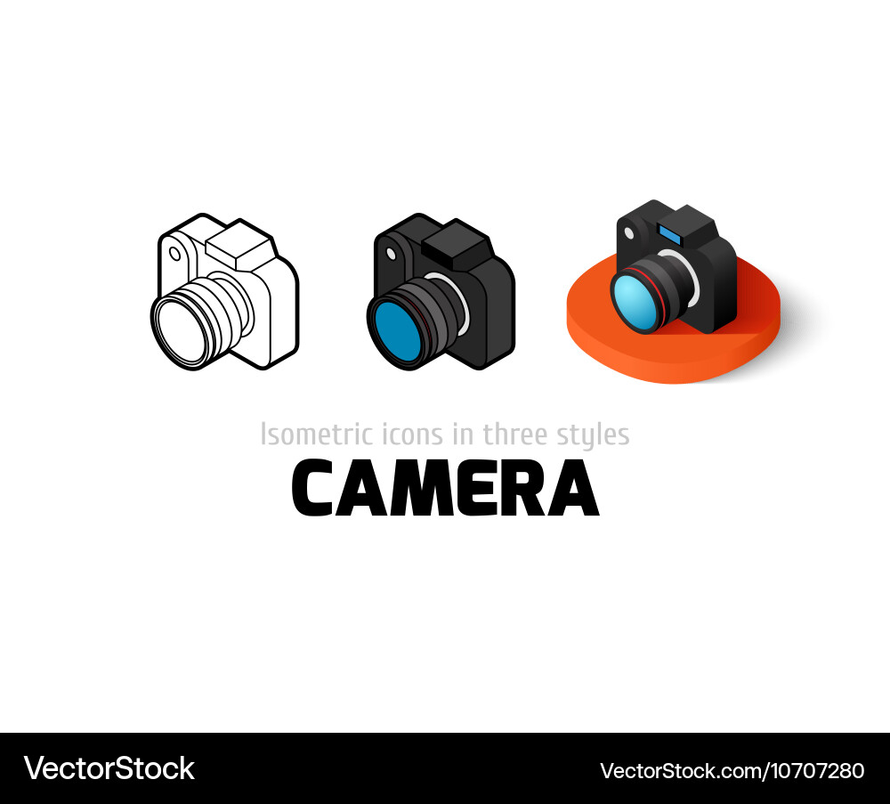 Camera icon in different style vector image