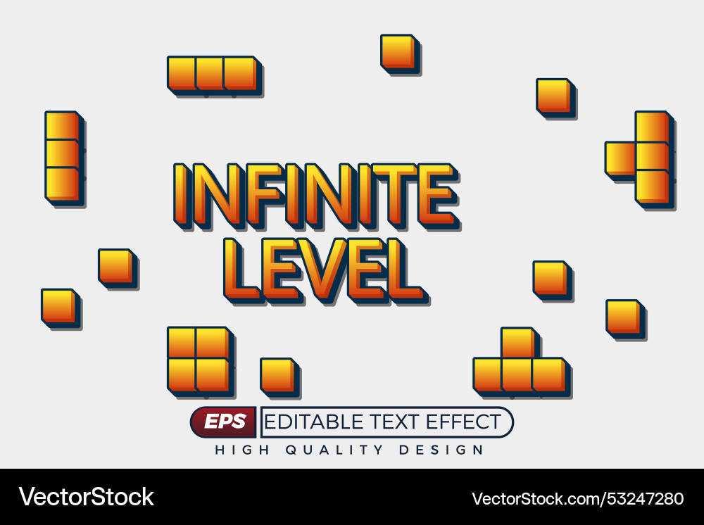 Editable 3d text effect infinite level Vector Image