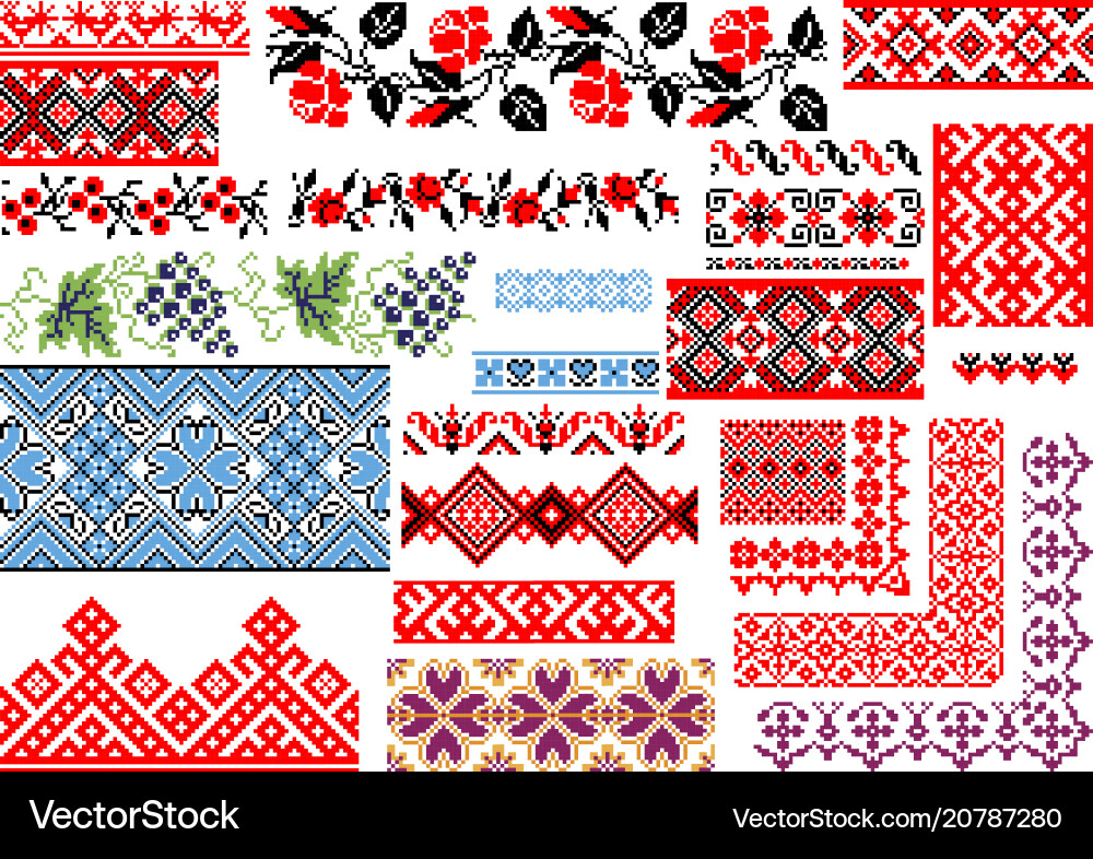 Ethnic Seamless Patterns - Borders & Frames vector image