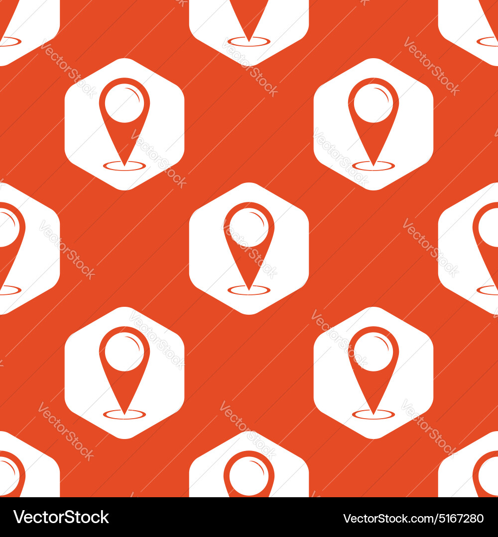 Orange hexagon area pointer pattern Vector Image