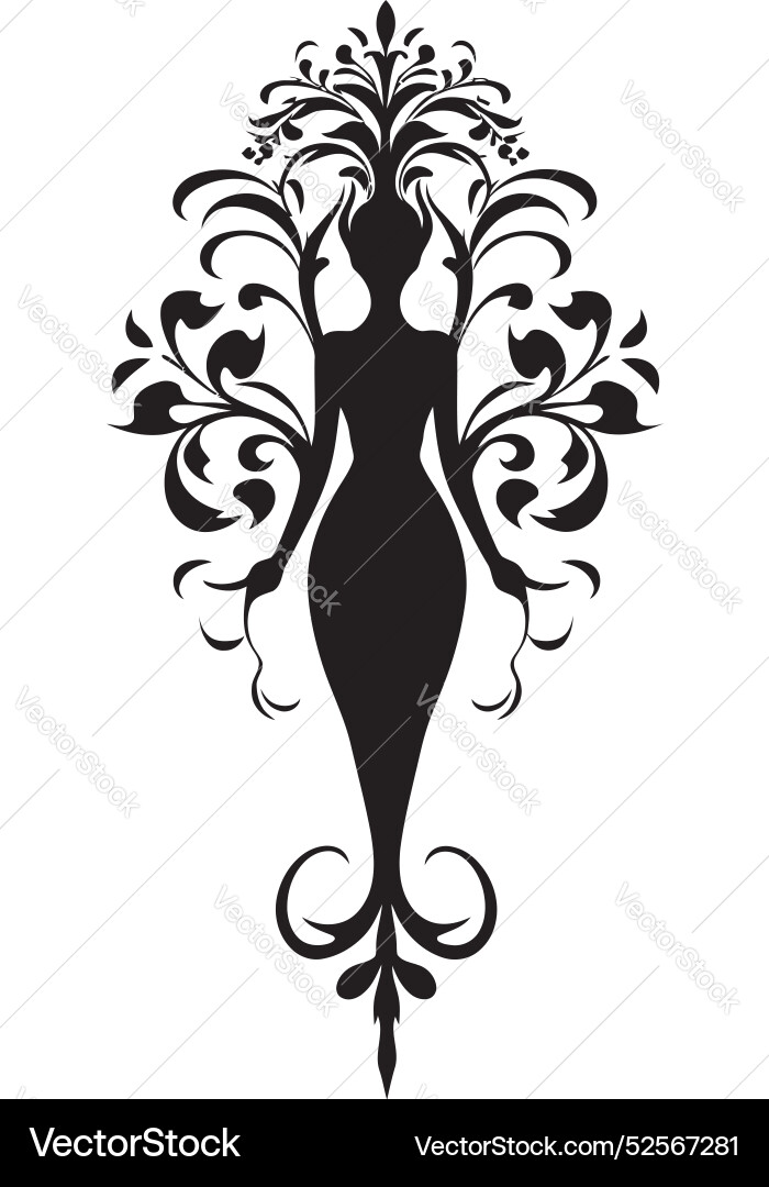 Antique petal profile vintage woman icon floral Antique petal profile vintage woman icon floral vector image