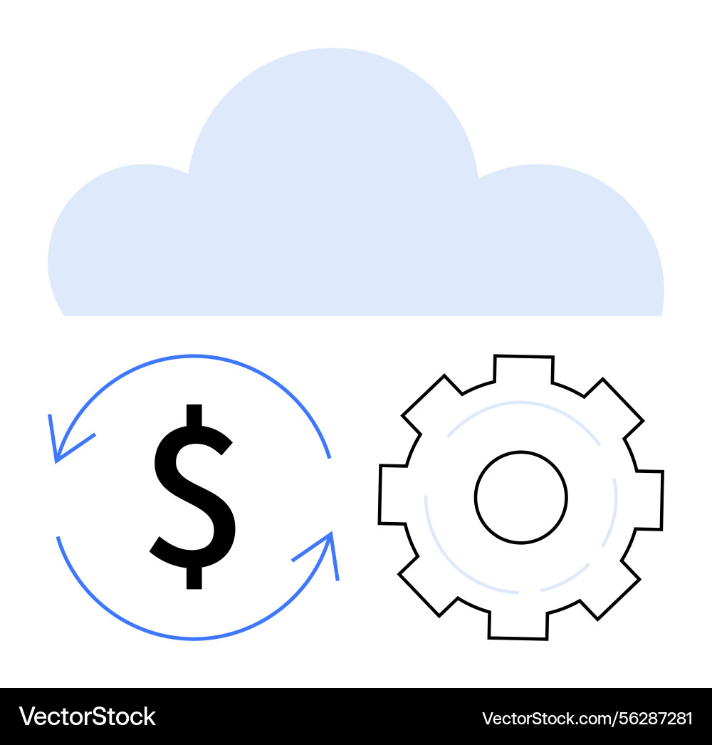 Cloud computing with financial process Vector Image