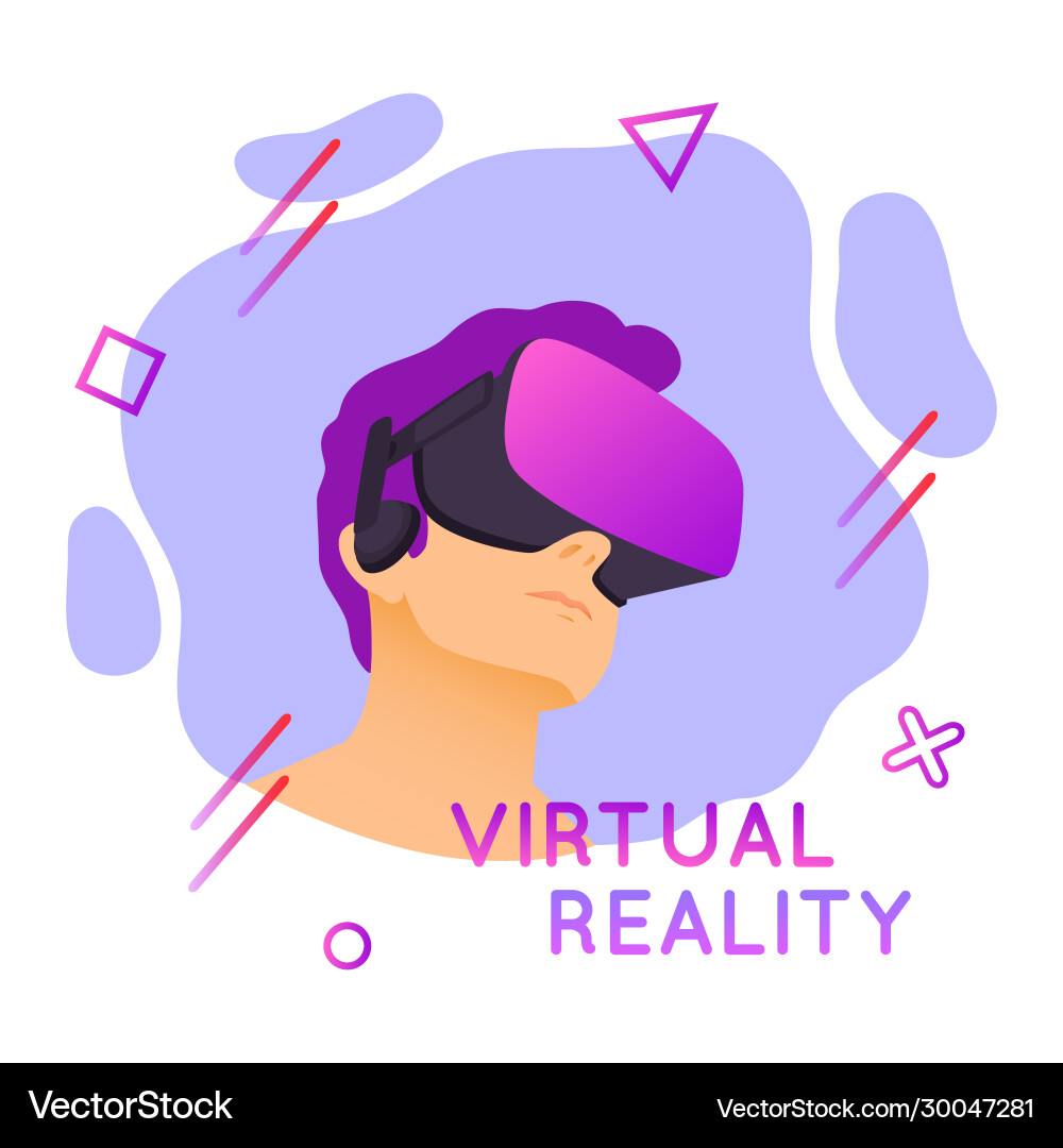 Mann mit virtueller Realität Headset abstrakt vr Mann mit virtueller Realität Headset abstrakt vr vektorbild