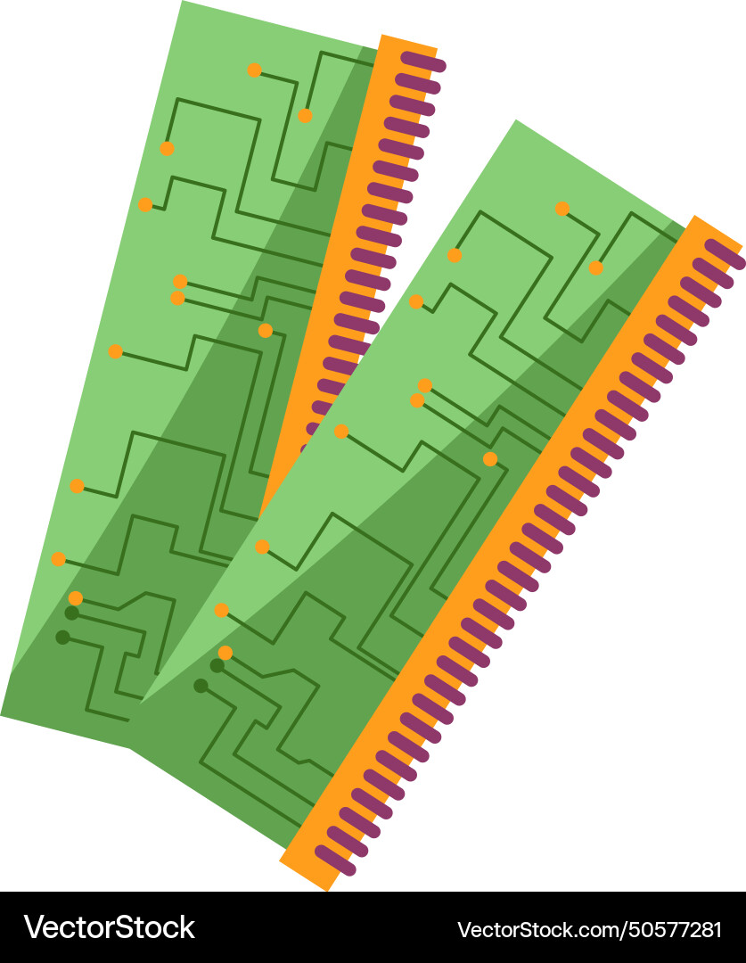 Ram Flash Chip Speichermodulkarte für Computer Ram Flash Chip Speichermodulkarte für Computer vektorbild