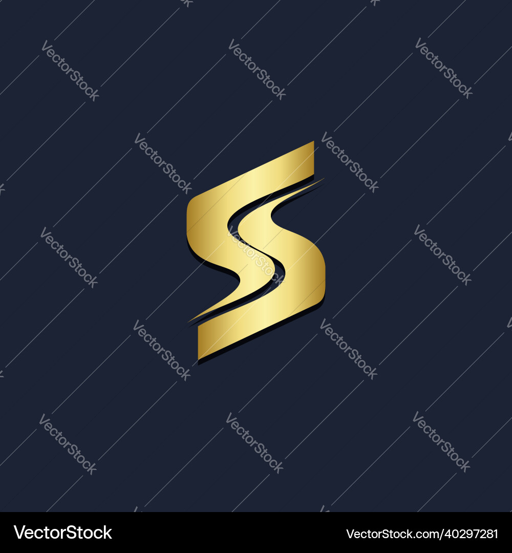 S initial gold logo S initial gold logo vektorbild