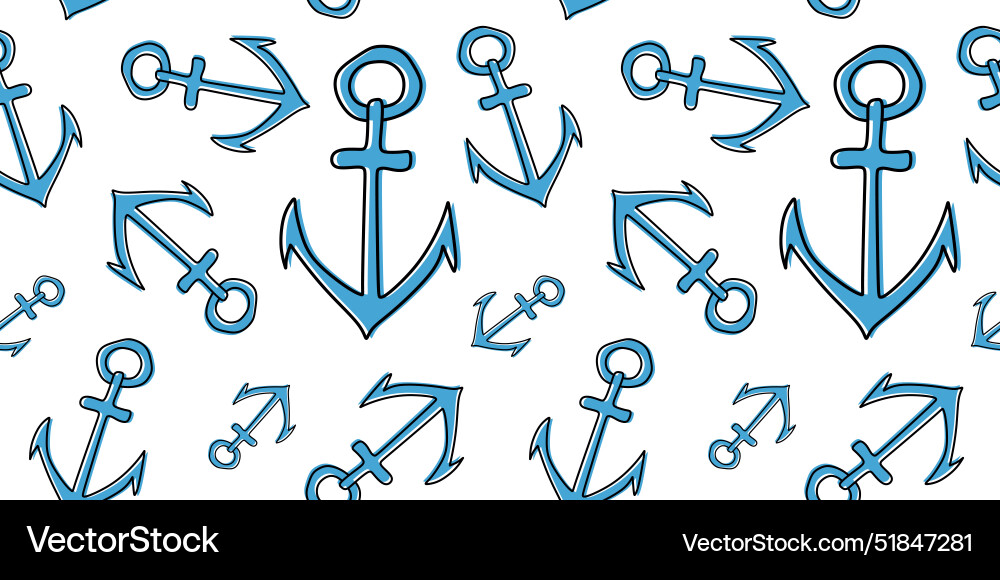 Seamless pattern with anchors template Seamless pattern with anchors template Vector Image