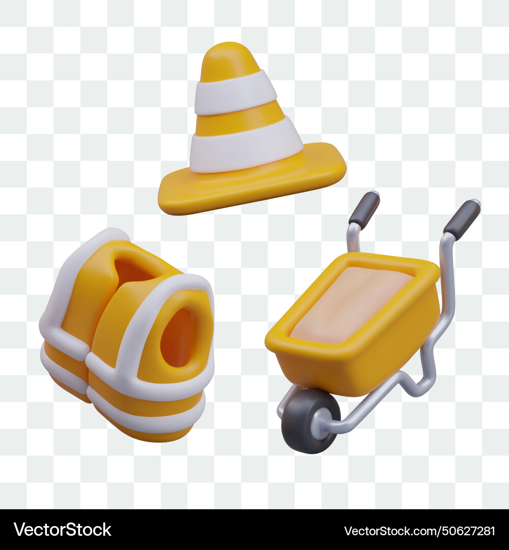 Set of isolated construction objects Set of isolated construction objects Vector Image