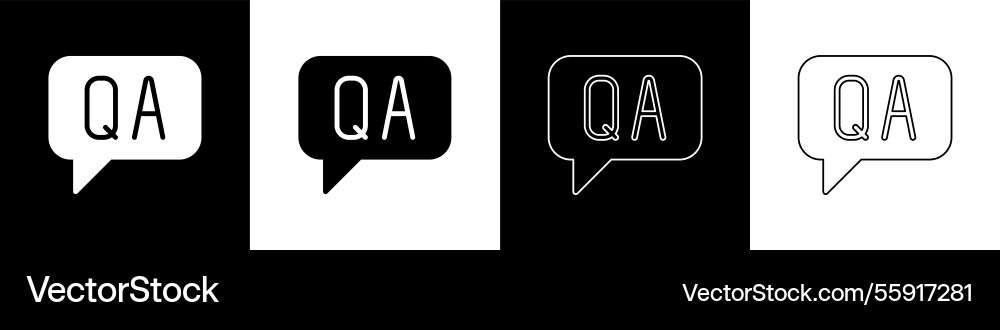 Set speech bubbles with question and answer icon Set speech bubbles with question and answer icon vector image