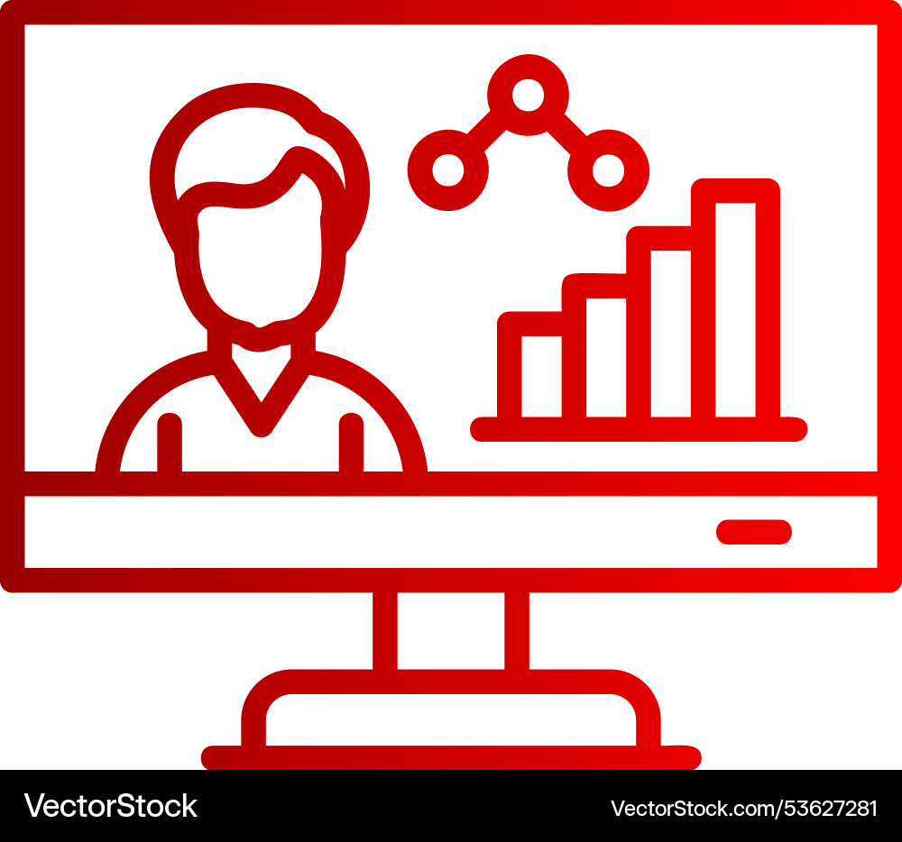 User analysis line gradient icon Vector Image