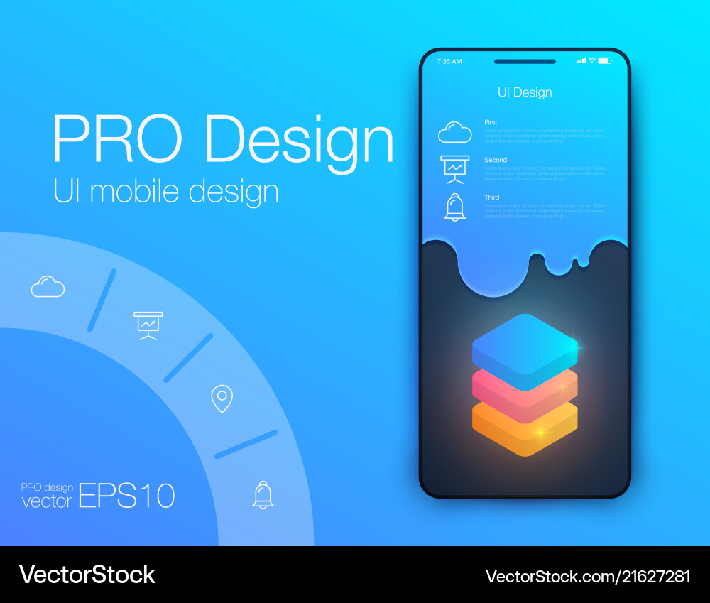 Weather ui material design stock Weather ui material design stock vector image