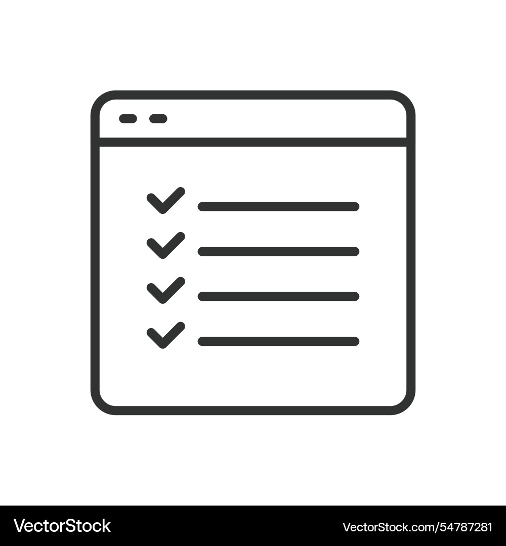 Web tasks icon in line design online vector image