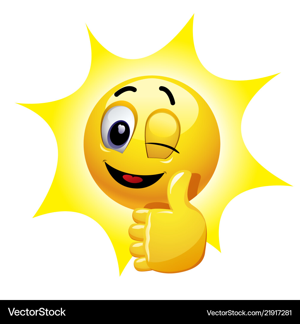Winking Smiley with Thumb Up – Royalty-Free Vector | VectorStock, image size:1000x1080