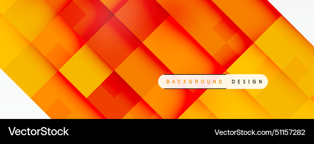Amber and orange squares on white bordered Vector Image