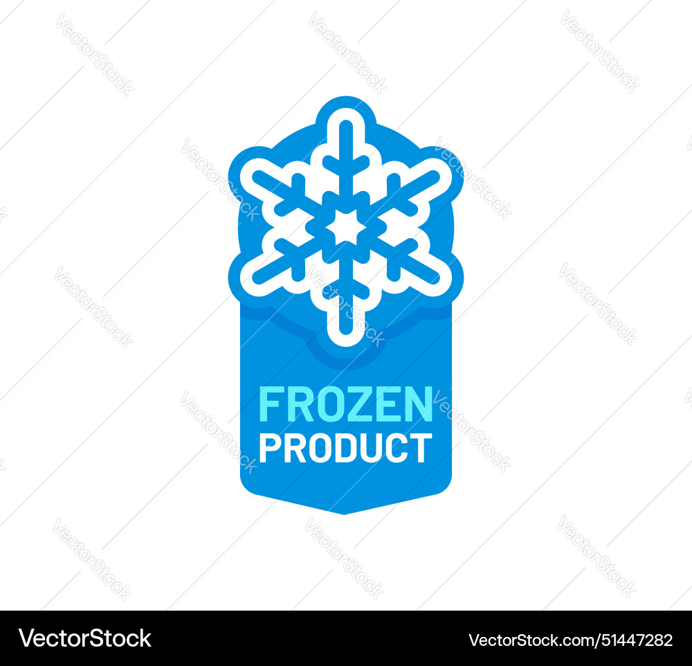 Blau gefrorenes kaltes Produkt Ikone Eiskristalletikett Blau gefrorenes kaltes Produkt Ikone Eiskristalletikett vektorbild