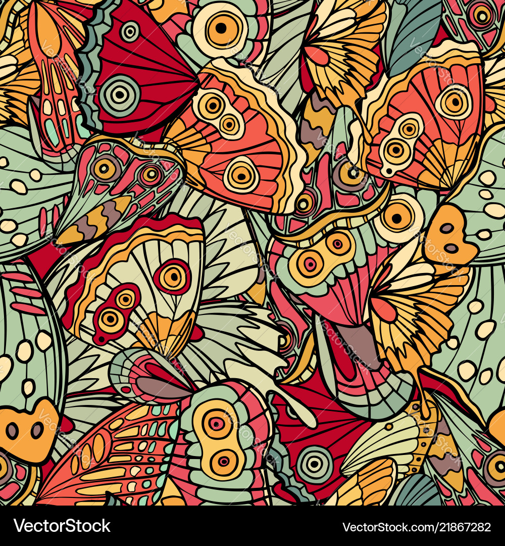 Butterfly seamless pattern Royalty Free Vector Image