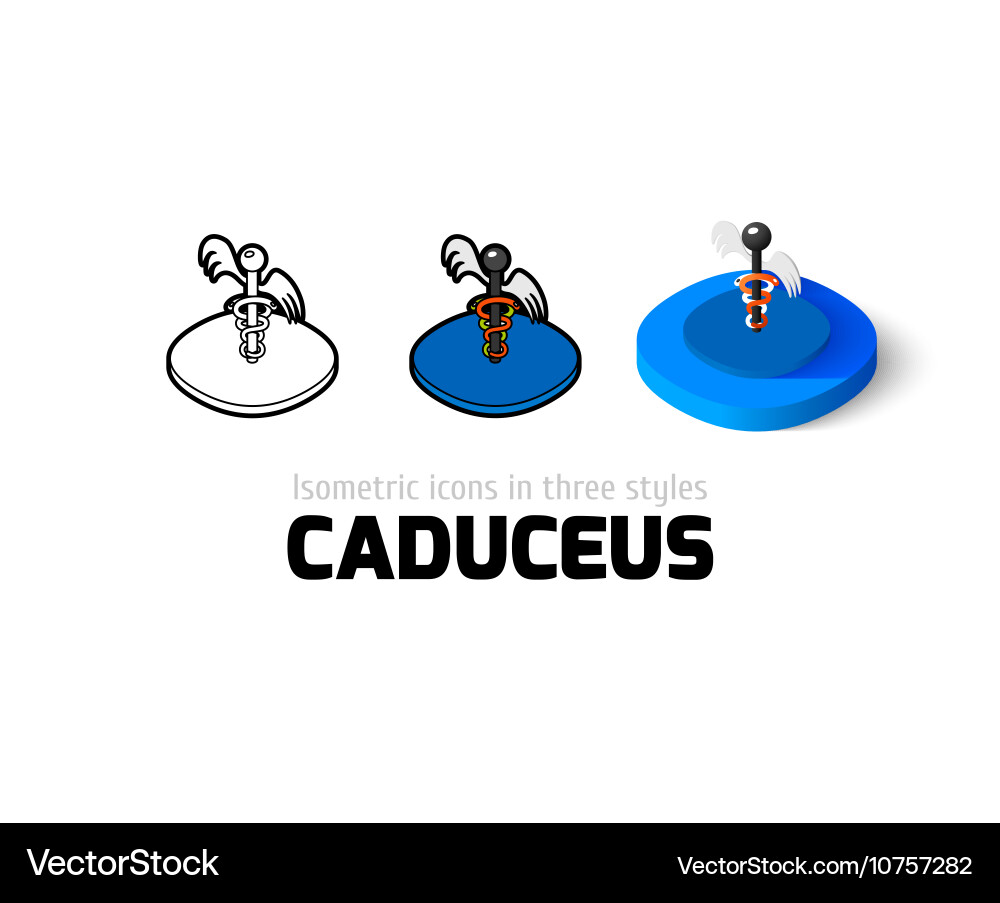 Caduceus icon in different style Vector Image