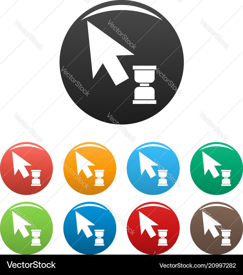 Cursor warten Web-Symbole setzen Farbe Cursor warten Web-Symbole setzen Farbe vektorbild